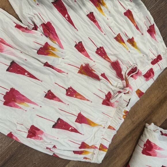 Soma Pajama Set M Abstract Trees Holiday Christmas Long Sleeve Buttery READ - Picture 4 of 7